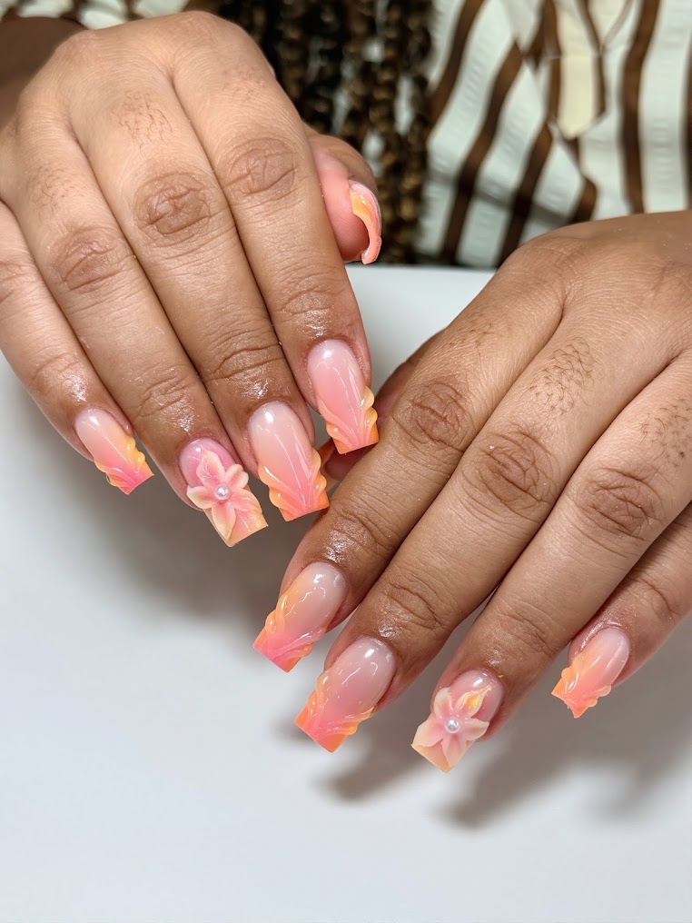 Acrylic nail set with French tips