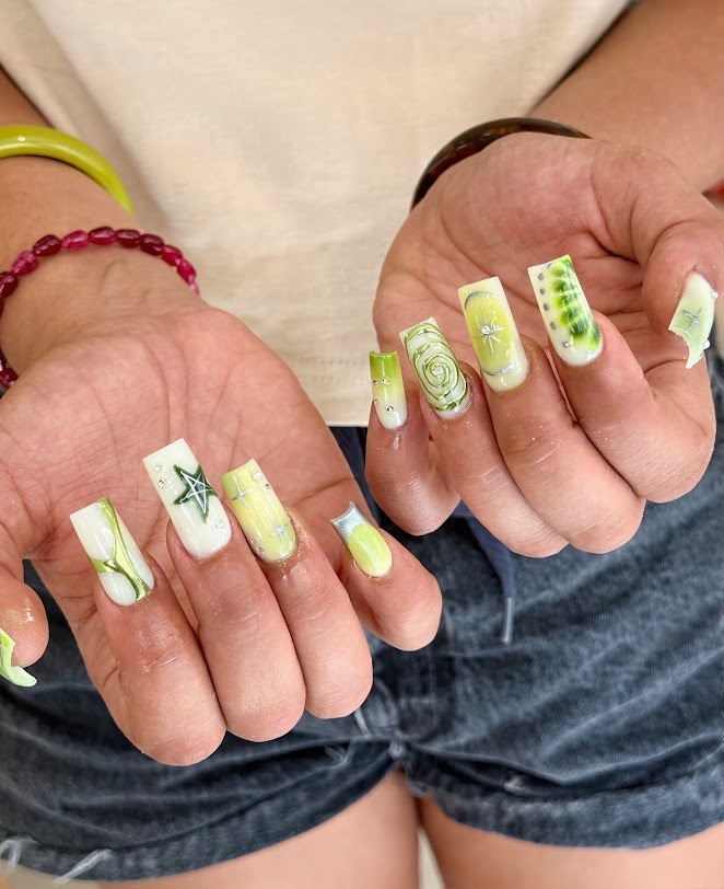 Nail set detail at the salon